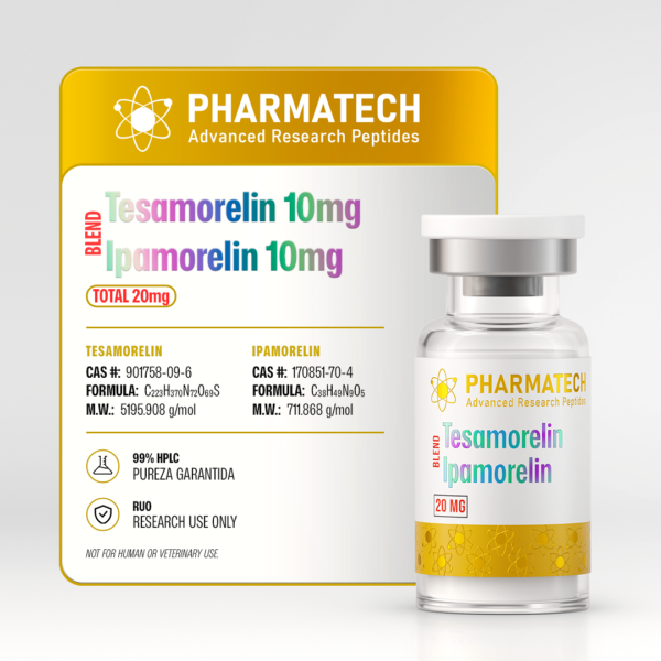 Tesamorelin + Ipamorelin Blend 20mg + Água Bacteriostática - PharmaTech